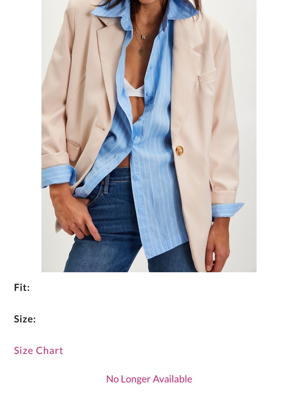 Free People Cream Single-Button Blazer